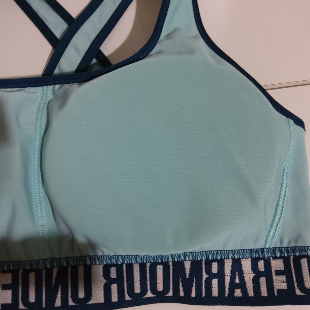 UNDER ARMOR WORKOUT BRA L TEAL - Picture 4 of 5
